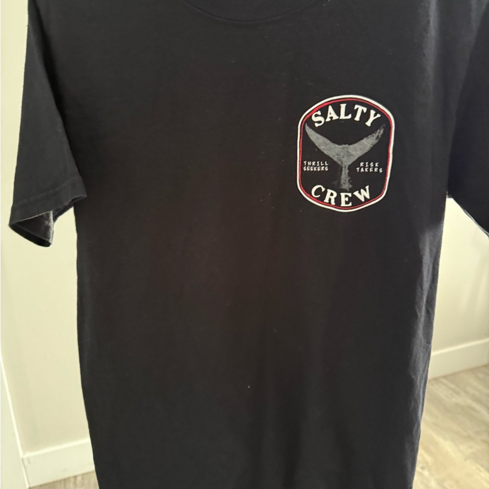 Salty Crew Black Short Sleeve Tee with Marine Logo